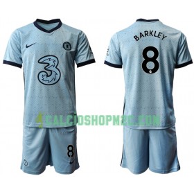 Chelsea Ross Barkley 8 Bambino Maglia Trasferta 2020/2021 Manica Corta (+ Pantaloncini)